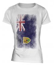 Turks And Caicos Islands Faded Flag Ladies T-Shirt