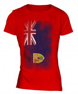 Turks And Caicos Islands Faded Flag Ladies T-Shirt