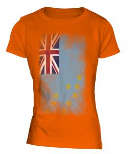 Tuvalu Faded Flag Ladies T-Shirt