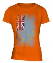 Tuvalu Faded Flag Ladies T-Shirt
