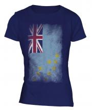 Tuvalu Faded Flag Ladies T-Shirt