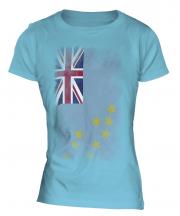 Tuvalu Faded Flag Ladies T-Shirt