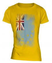 Tuvalu Faded Flag Ladies T-Shirt