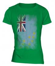 Tuvalu Faded Flag Ladies T-Shirt