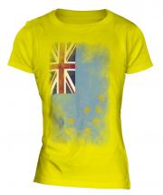 Tuvalu Faded Flag Ladies T-Shirt