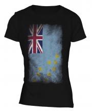 Tuvalu Faded Flag Ladies T-Shirt