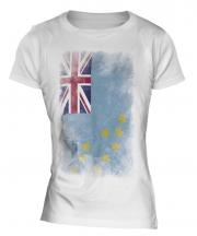 Tuvalu Faded Flag Ladies T-Shirt