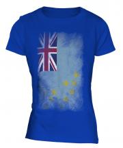 Tuvalu Faded Flag Ladies T-Shirt