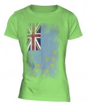 Tuvalu Faded Flag Ladies T-Shirt