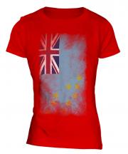 Tuvalu Faded Flag Ladies T-Shirt