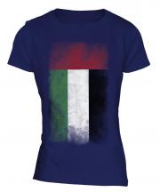 United Arab Emirates Faded Flag Ladies T-Shirt