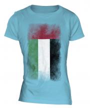 United Arab Emirates Faded Flag Ladies T-Shirt