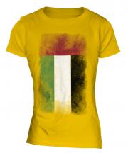 United Arab Emirates Faded Flag Ladies T-Shirt
