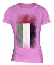 United Arab Emirates Faded Flag Ladies T-Shirt