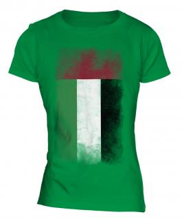 United Arab Emirates Faded Flag Ladies T-Shirt
