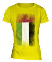 United Arab Emirates Faded Flag Ladies T-Shirt