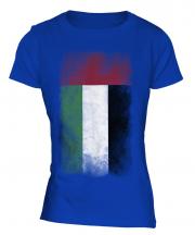 United Arab Emirates Faded Flag Ladies T-Shirt
