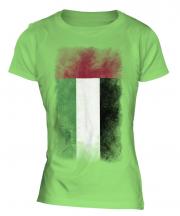 United Arab Emirates Faded Flag Ladies T-Shirt