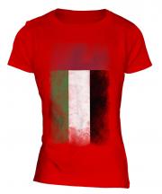 United Arab Emirates Faded Flag Ladies T-Shirt