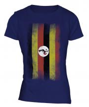 Uganda Faded Flag Ladies T-Shirt