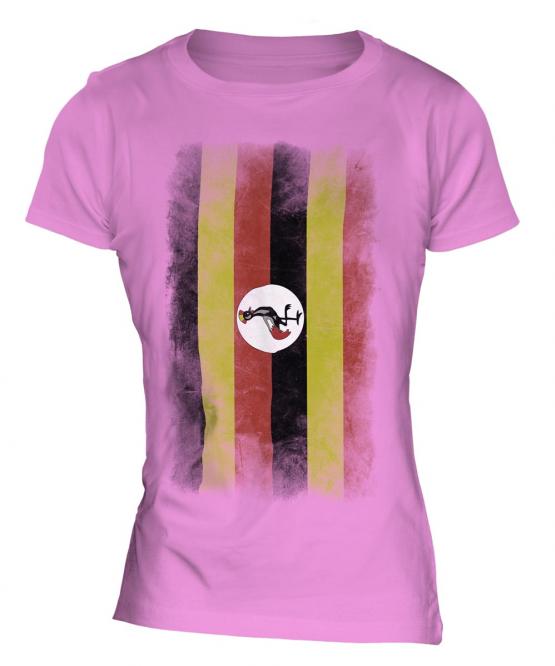 Uganda Faded Flag Ladies T-Shirt