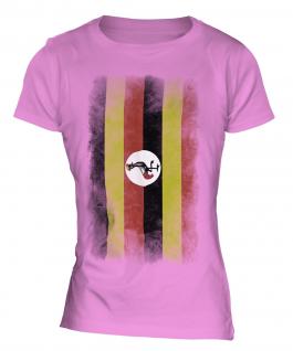 Uganda Faded Flag Ladies T-Shirt