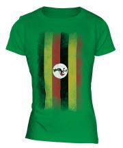 Uganda Faded Flag Ladies T-Shirt
