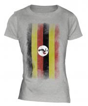 Uganda Faded Flag Ladies T-Shirt