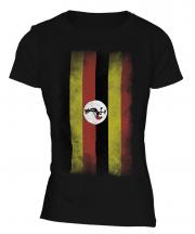 Uganda Faded Flag Ladies T-Shirt