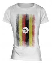 Uganda Faded Flag Ladies T-Shirt