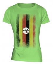 Uganda Faded Flag Ladies T-Shirt