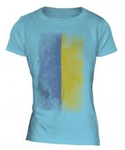Ukraine Faded Flag Ladies T-Shirt
