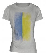Ukraine Faded Flag Ladies T-Shirt