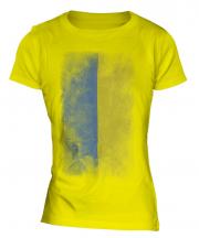 Ukraine Faded Flag Ladies T-Shirt