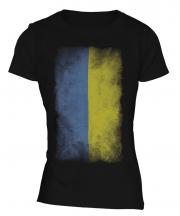 Ukraine Faded Flag Ladies T-Shirt