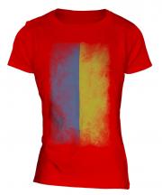 Ukraine Faded Flag Ladies T-Shirt