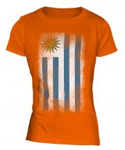 Uruguay Faded Flag Ladies T-Shirt