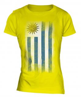 Uruguay Faded Flag Ladies T-Shirt