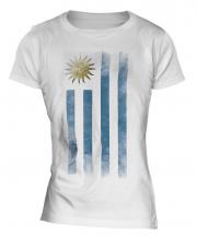 Uruguay Faded Flag Ladies T-Shirt