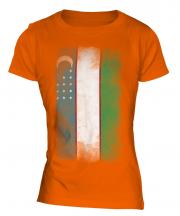 Uzbekistan Faded Flag Ladies T-Shirt