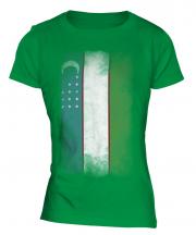 Uzbekistan Faded Flag Ladies T-Shirt