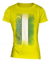 Uzbekistan Faded Flag Ladies T-Shirt