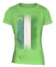 Uzbekistan Faded Flag Ladies T-Shirt