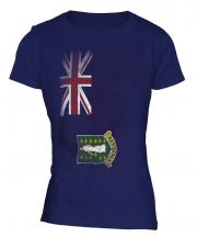 Uk Virgin Islands Faded Flag Ladies T-Shirt