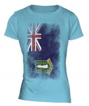 Uk Virgin Islands Faded Flag Ladies T-Shirt