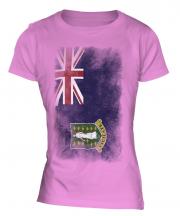 Uk Virgin Islands Faded Flag Ladies T-Shirt
