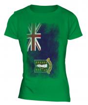 Uk Virgin Islands Faded Flag Ladies T-Shirt