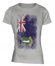 Uk Virgin Islands Faded Flag Ladies T-Shirt