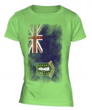 Uk Virgin Islands Faded Flag Ladies T-Shirt