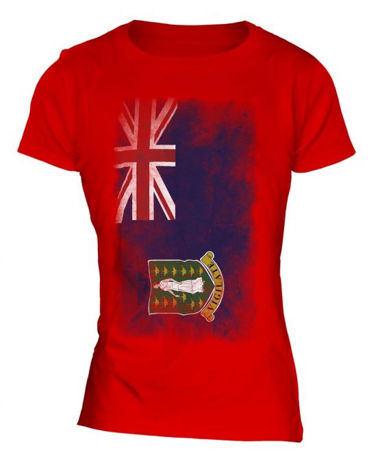 Uk Virgin Islands Faded Flag Ladies T-Shirt